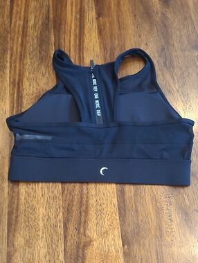 ZYIA Active All Star Zip Back Sports Bra Size L “One More Rep” Padded